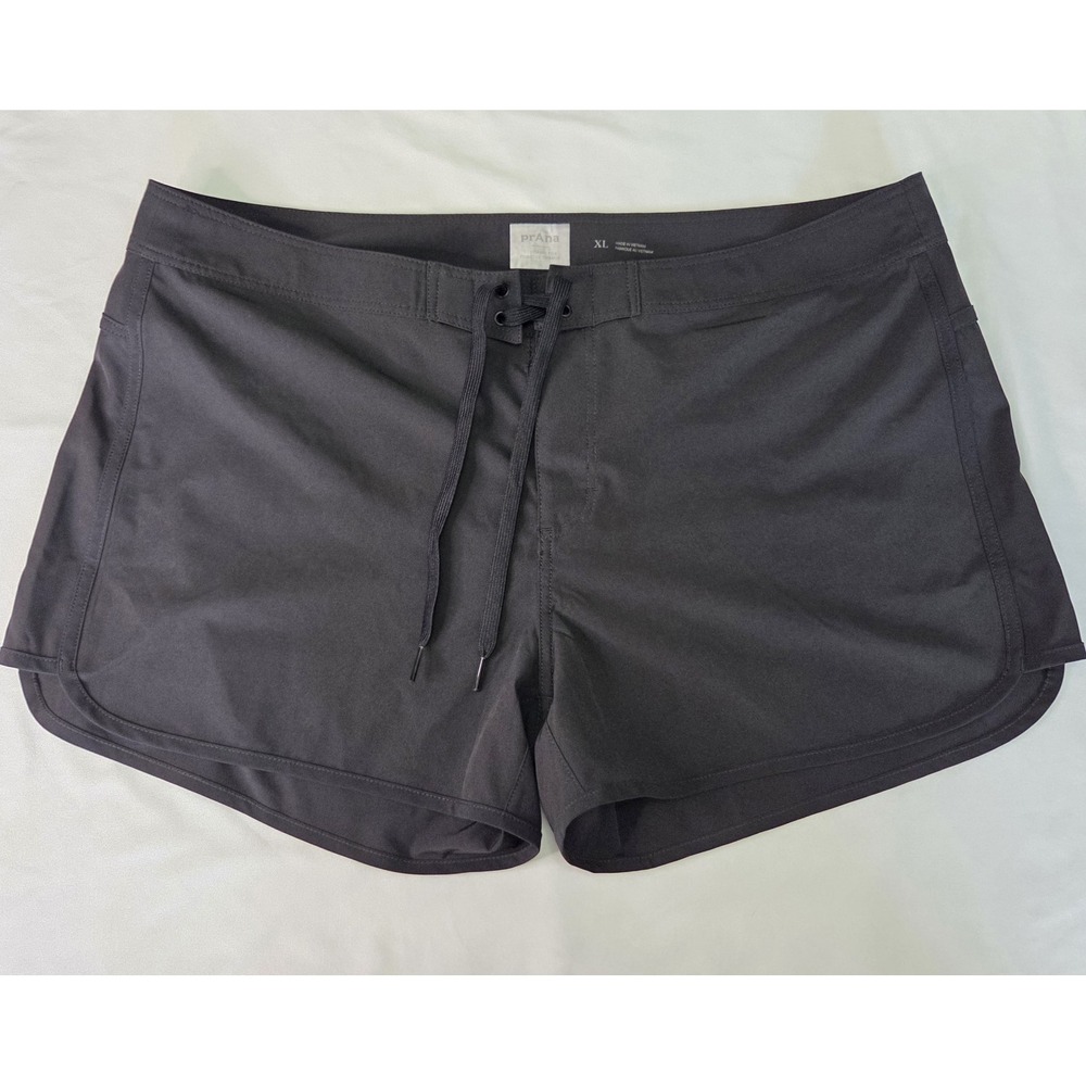 Prana Schaffie Black Board Shorts Womens XL UPF 50 Summer Swim Beach Athleisure